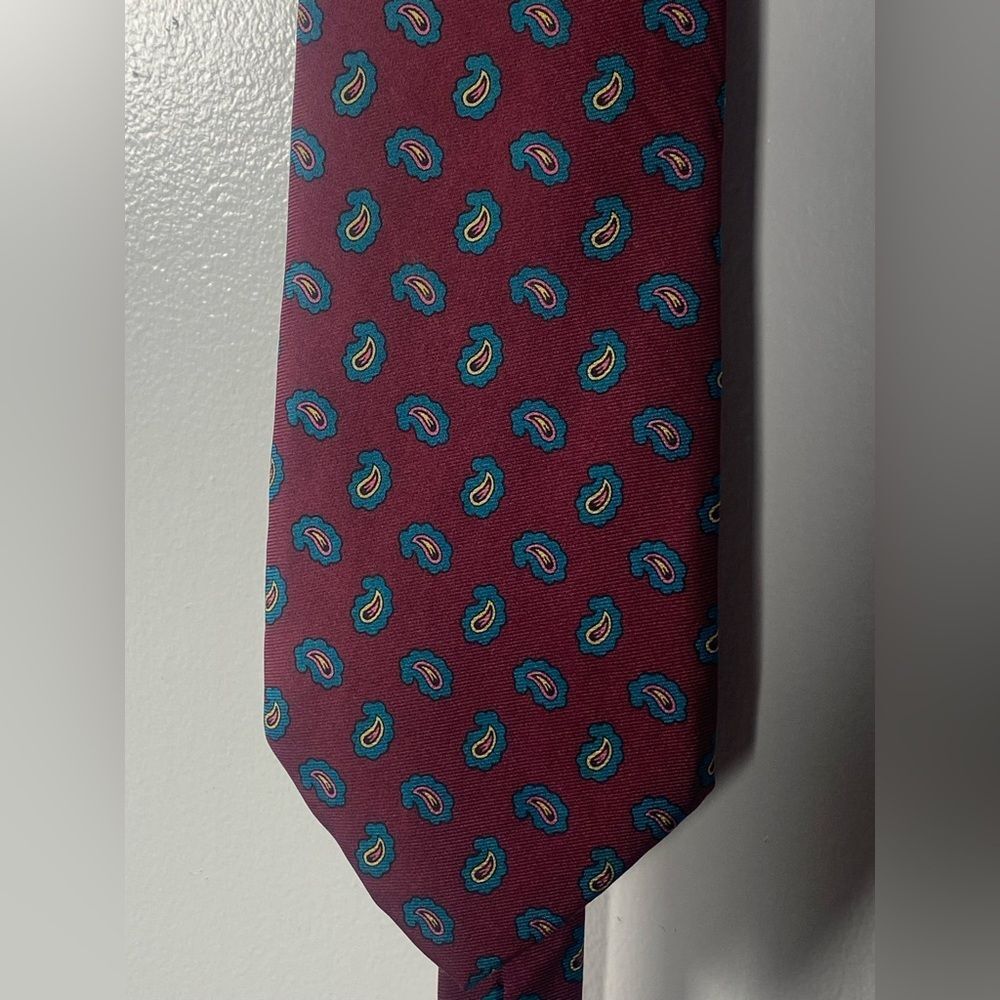 Nottingham Silk Burgundy, Wine Paisley Tie - Picture 3 of 4